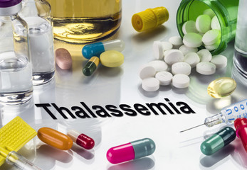 Thalassemia, medicines as concept of ordinary treatment, conceptual image