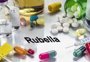 Rubella, medicines as concept of ordinary treatment, conceptual image