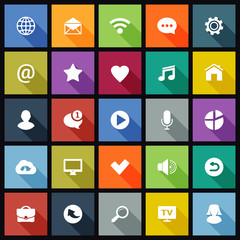 Set of flat icons for mobile app and web