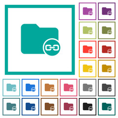 Link directory flat color icons with quadrant frames