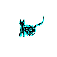 cat doodle vector illustration
