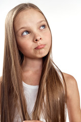 a girl with long hair conceived a prank