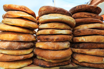 Freshly baked bread in the Eastern markets