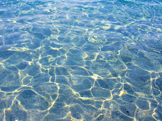 Transparent blue water