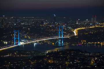 Fototapeta na wymiar Long Exposure Bosphorus Bridge