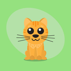 Cat cartoon flat cute card