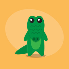 Crocodile cartoon flat cute card