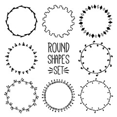 Round Shapes Hand Drawn Set