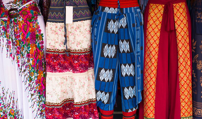 Thai traditional pants with colorful texture use for wallpaper and background.