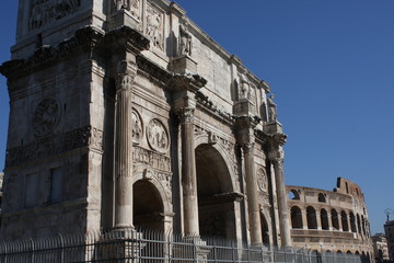 Details of the Triumphal Arch of Constantine, dedicated in AD 315 to celebrate Constantine'