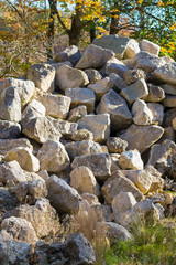 Cobblestones on a construction site