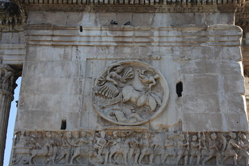 Details of the Triumphal Arch of Constantine, dedicated in AD 315 to celebrate Constantine'