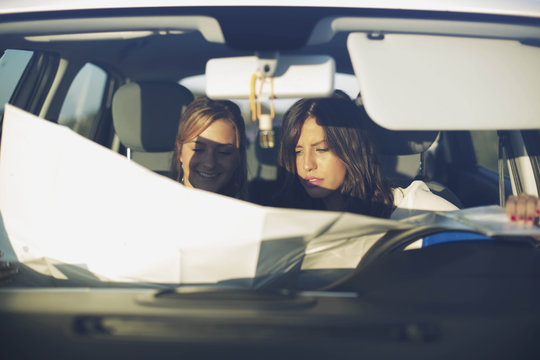 Two female friends traveling