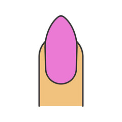 Almond shaped nail color icon