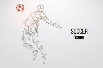 silhouette of a football player from particles. Vector illustration