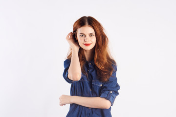 Fototapeta premium woman on white isolated background