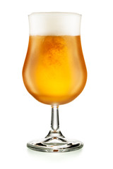 Glass of beer isolated on white background