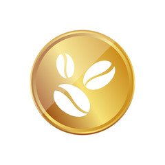 Gold Münze - Kaffeebohnen