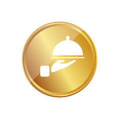 Gold Münze - Servierplatte