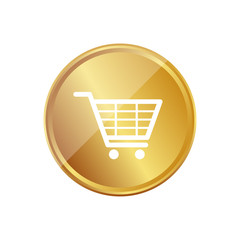 Gold Münze - Einkaufswagen - Warenkorb