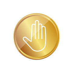 Gold Münze - Handfläche - Stopp