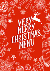 Naklejka premium Christmas menu food template for restaurant.