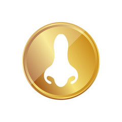 Fototapeta premium Gold Münze - Nase - Geruch