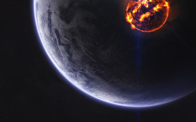 Unexplored planets of faraway space. Deep space image, science fiction fantasy in high resolution ideal for wallpaper and print. Elements of this image furnished by NASA © Vadimsadovski