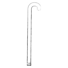 wooden cane isolated icon
