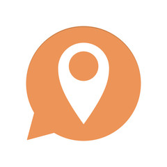 Orangene Sprechblase rund - GPS Pin