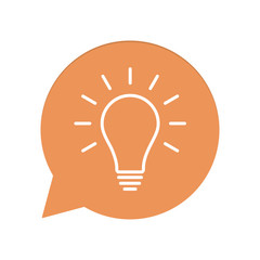 Orangene Sprechblase rund - Glühlampe