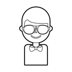 business young man character with glasses