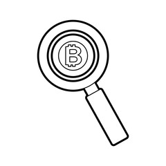 business bitcoin and magnifier currency money