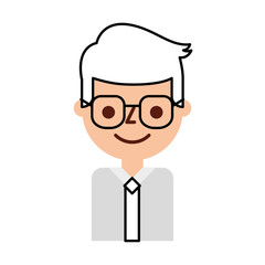 business young man character with glasses