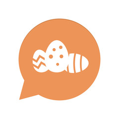 Orangene Sprechblase rund - Ostereier