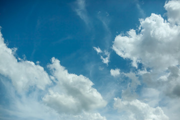 Beautiful blue sky with white clouds.