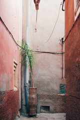 Narrow medina street in Marrakech