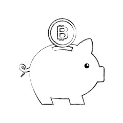 bitcoin piggy bank saving cryptocurrency money concept