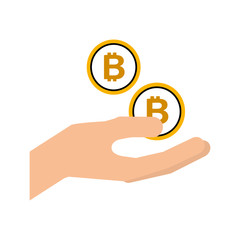 hand holding bitcoin money business technology