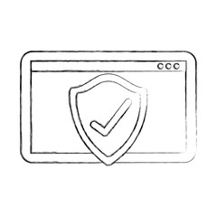 tablet shield protection checkmark data technology