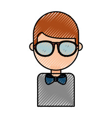 business young man character with glasses