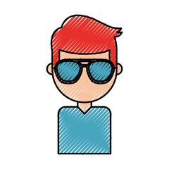 business young man character with glasses