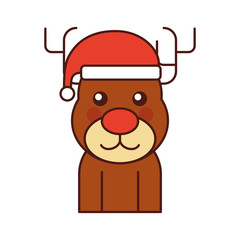 christmas reindeer with hat animal horned funny