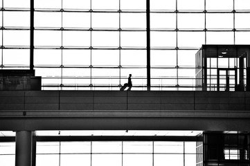 Traveler in Chinese Train Station