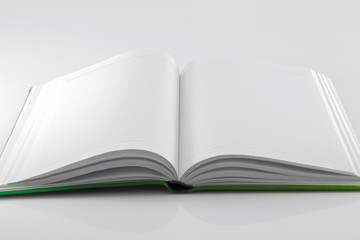 blank open book isolated on white background