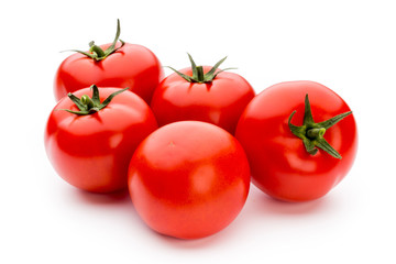 Tomato isolated on white background.