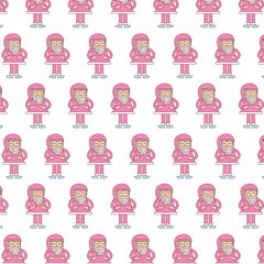 seamless pattern christmas pink santa claus celebration
