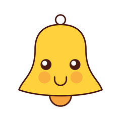 kawaii christmas bell celebration cartoon