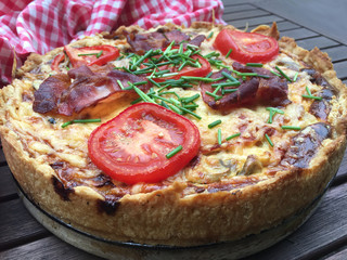 organisch, Lifestyle, Quiche, lorraine, Speckkuchen, country