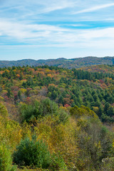 Fototapeta na wymiar Overlooking fall colors on the blue ridge